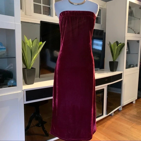 **NEW Love J Velvet Midi Stretch Strapless Dress Fitted Size 2X - Picture 1 of 11